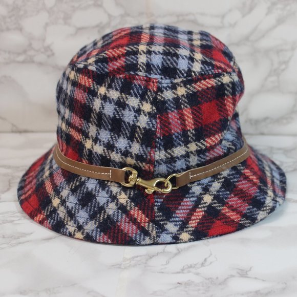 Coach Wool Plaid Bucket Hat Size P/S - Picture 1 of 4